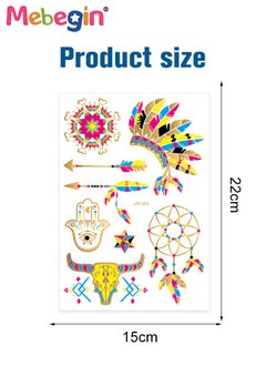 MEBEGIN 8 Sheets Luminous Temporary Tattoos Stickers, Waterproof Long-lasting Tattoos, High-quality Face and Body Stickers with Attractive Design, Easy to Use and Remove, Versatile Party Decoration  - Image 3