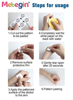 MEBEGIN 8 Sheets Luminous Temporary Tattoos Stickers, Waterproof Long-lasting Tattoos, High-quality Face and Body Stickers with Attractive Design, Easy to Use and Remove, Versatile Party Decoration  - Image 4