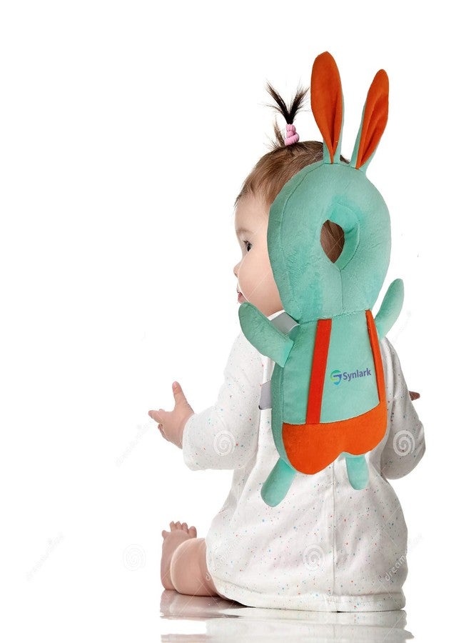 Synlark Baby Head Protector Cushion Plush Soft Toy Early Learning Toy Fall Protection Helmet Baby Head Protector Child Adjustable Shoulder Strap (Sea Green) - Image 2