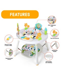 TEKNUM 4-In-1 Activity Jumper Feeding Chair With Musical Piano White  - Image 4