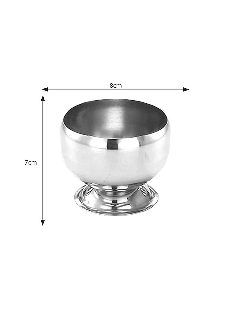KD ZONE KD ZONE Stainless Steel Round Dessert Ice Cream Cups with Spoon Serving Bowl for Ice CreamFruitsPudding Gift Article Round Shape Cup Set of 6150 ML  - Image 4
