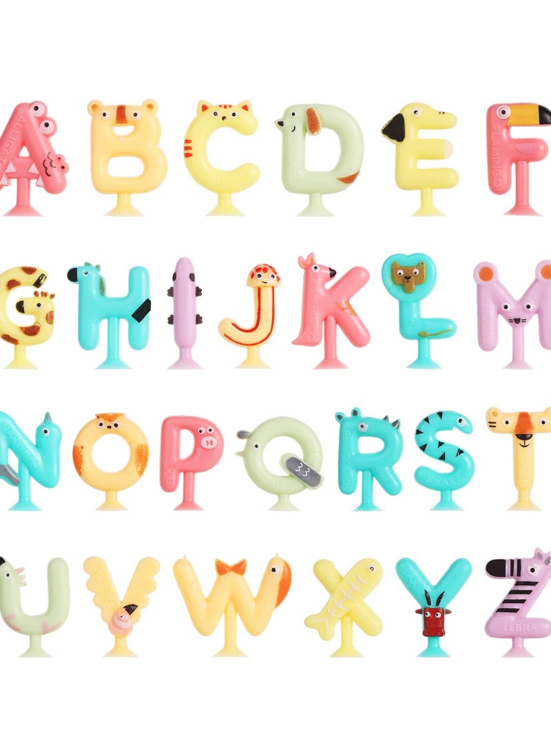 Interactive Washable Alphabet Suction Cup Toys for Kids, Educational Learning Spelling Games for Toddlers, Set of 26 Letters - Image 1