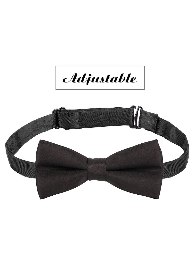 S SYMEFER - S SYMEFER Y Shaped Suspender With Bow Ties Set for Child Kids, One Size Fully Adjustable Suspenders Braces Bowtie Set Gift Idea For Kids Boys And Girls-Black - Image 1