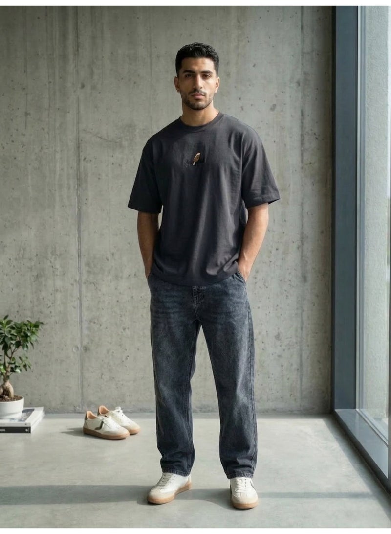 Hikes Mens Oversized T Shirt Premium Heavyweight Cotton Streetwear Fit - Image 1