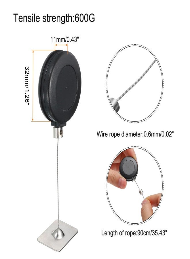 ميكسينيتي قفل كابل أمان قابل للسحب من ميكانكسيتي، قفل مربع بجهاز تحكم عن بعد، حبل مضاد للضياع بجهاز تحكم عن بعد مع لاصق مزدوج الجوانب للتلفزيون، وأقراص DVD، وقفل كابل الأجهزة، مجموعتان باللون الأسود بطول 35.43 بوصة - Image 2