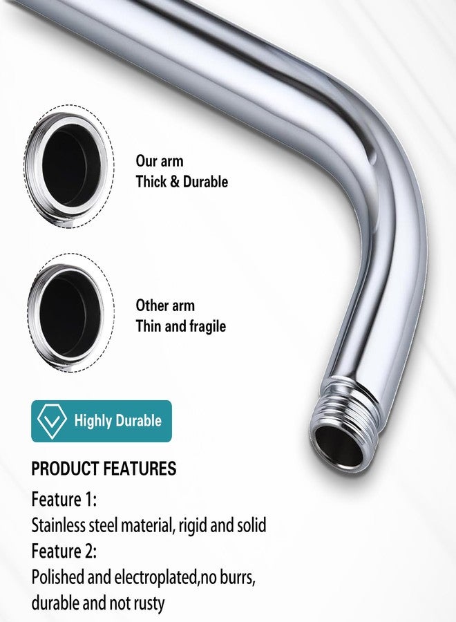 Enoughmen 12 Inch Shower Arm with Flange,Stainless Steel 90 Degree Rain Shower Head Extension Arm,Wall-Mounted Shower Head Arm for Fixed Shower Head,Chrome - Image 4