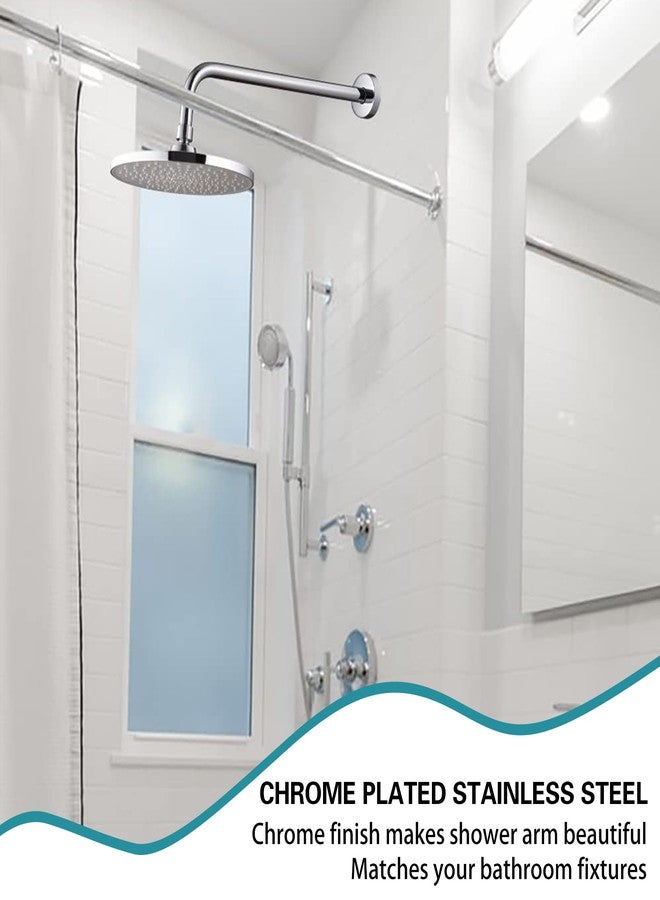 Enoughmen 12 Inch Shower Arm with Flange,Stainless Steel 90 Degree Rain Shower Head Extension Arm,Wall-Mounted Shower Head Arm for Fixed Shower Head,Chrome - Image 3
