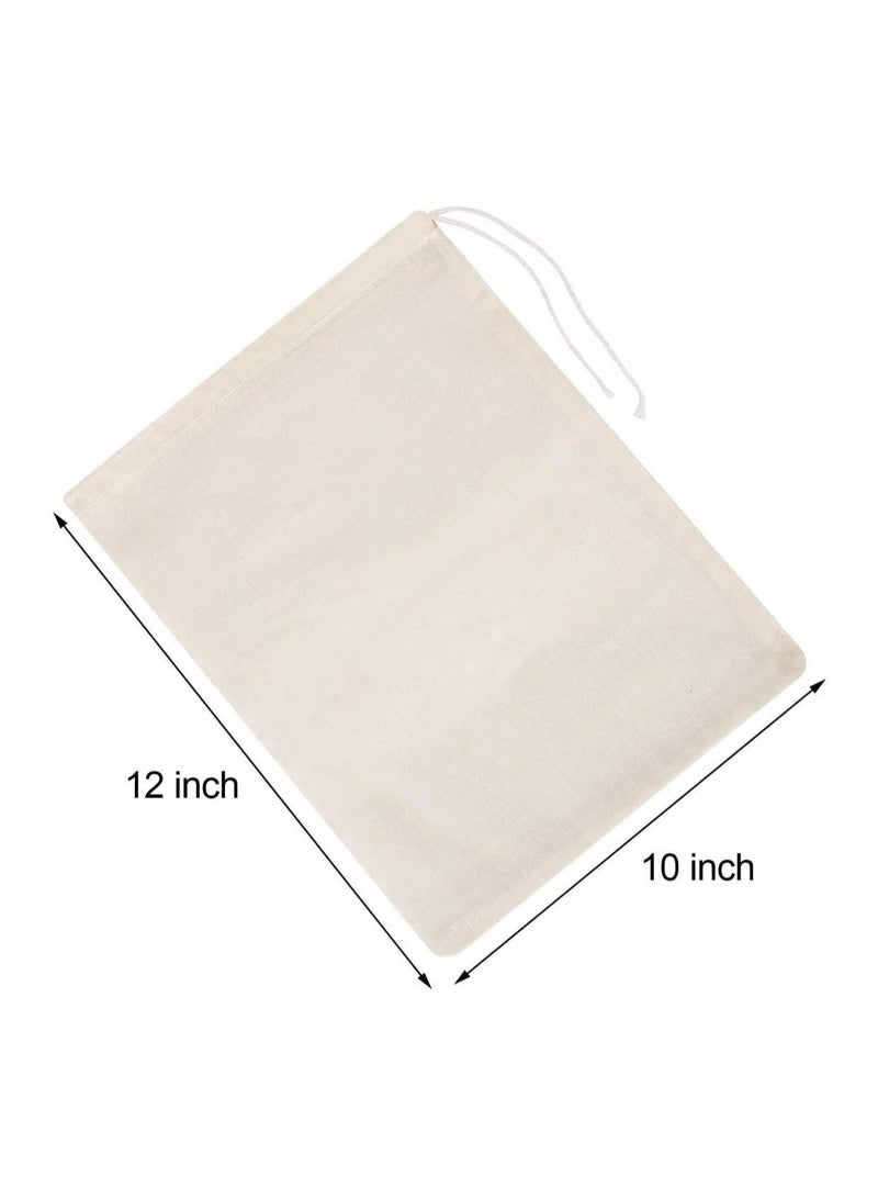 كاست ويف 4 قطع من أكياس حليب الجوز مقاس 25 × 30 سم من القماش القطني غير المبيض، خيوط الطبخ، مصفاة قابلة للغسل وإعادة الاستخدام لتصفية الطعام لصنع الجبن  - Image 4