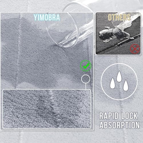 Home-Cloud HomeCloud Memory Foam Bath Mat| Non Slip Super Water Absorption Soft Bathroom Rugs, Thick, Dry Fast, Machine Washable for Bathroom Floor Mat (60 * 40cm) (Light_Grey, 40x60cm) - Image 5