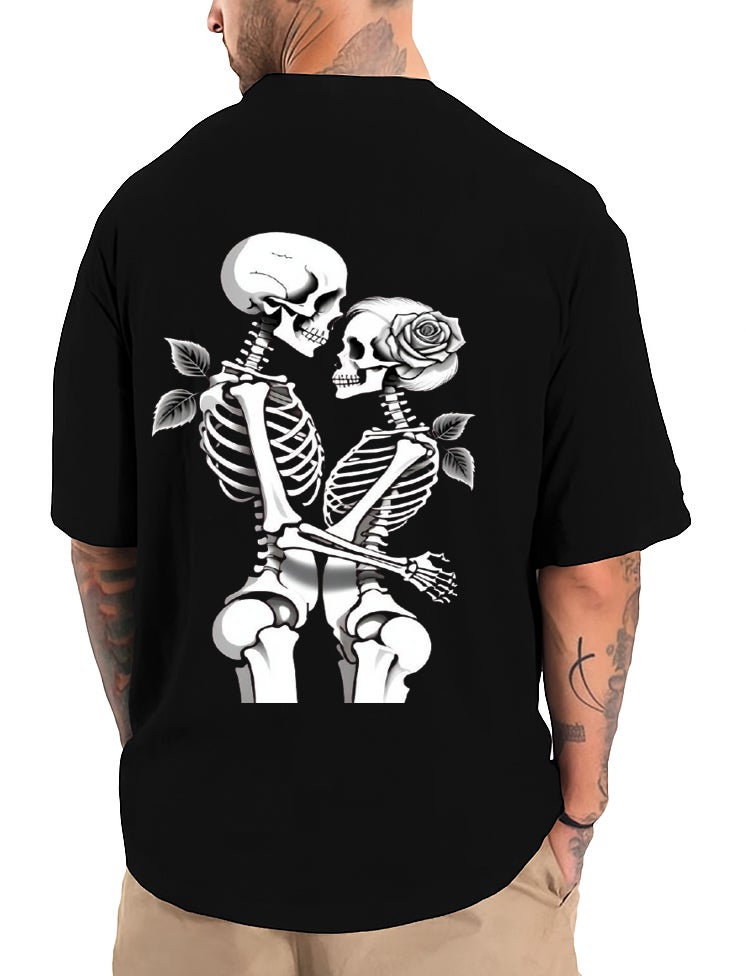 DIVIS Oversized Black Graphic T-Shirt for Men - Image 1