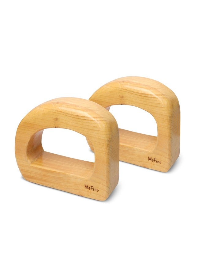 MeFree Wooden Infinity Yoga Blocks Set of 2, Length 26cm, Breadth 15cm, Height 15cm - Image 1