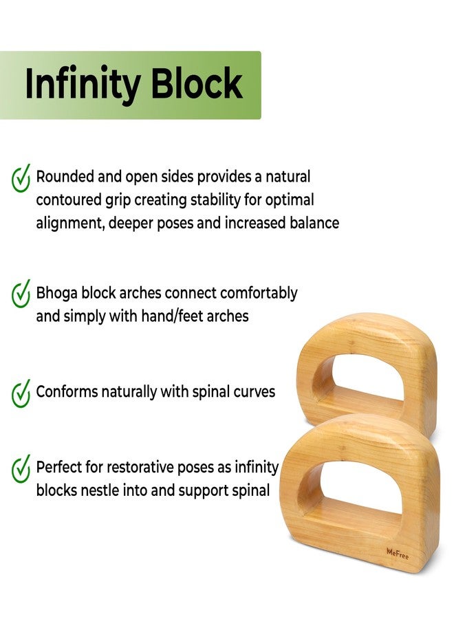 MeFree Wooden Infinity Yoga Blocks Set of 2, Length 26cm, Breadth 15cm, Height 15cm - Image 5