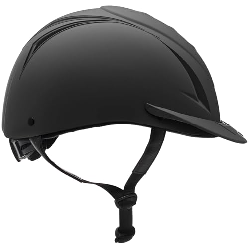 OVATION Adult Deluxe Schooler Riding Helmet Lightweight Breathable Adjustable Equestrian Safety Helmet wRemovable Liner Black XSmallSmall - Image 1
