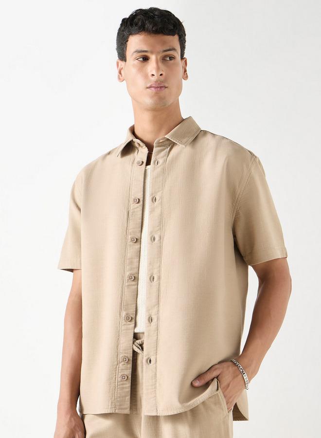 ايكونيك قميص بارز الملمس بأكمام قصيرة من آيكونيك - Image 1