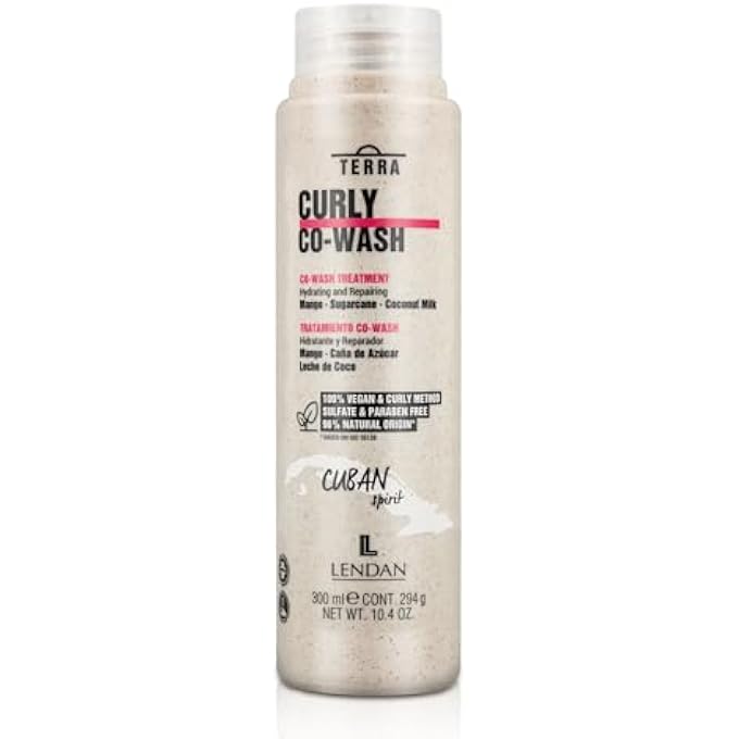 Lendan - Curly Method Co-Wash - Terra Curly Co-Wash - 300 ml - Gentle Cleansing - Defined Curls Without Weighing Down - Deep Hair Hydration - Reduces Frizz