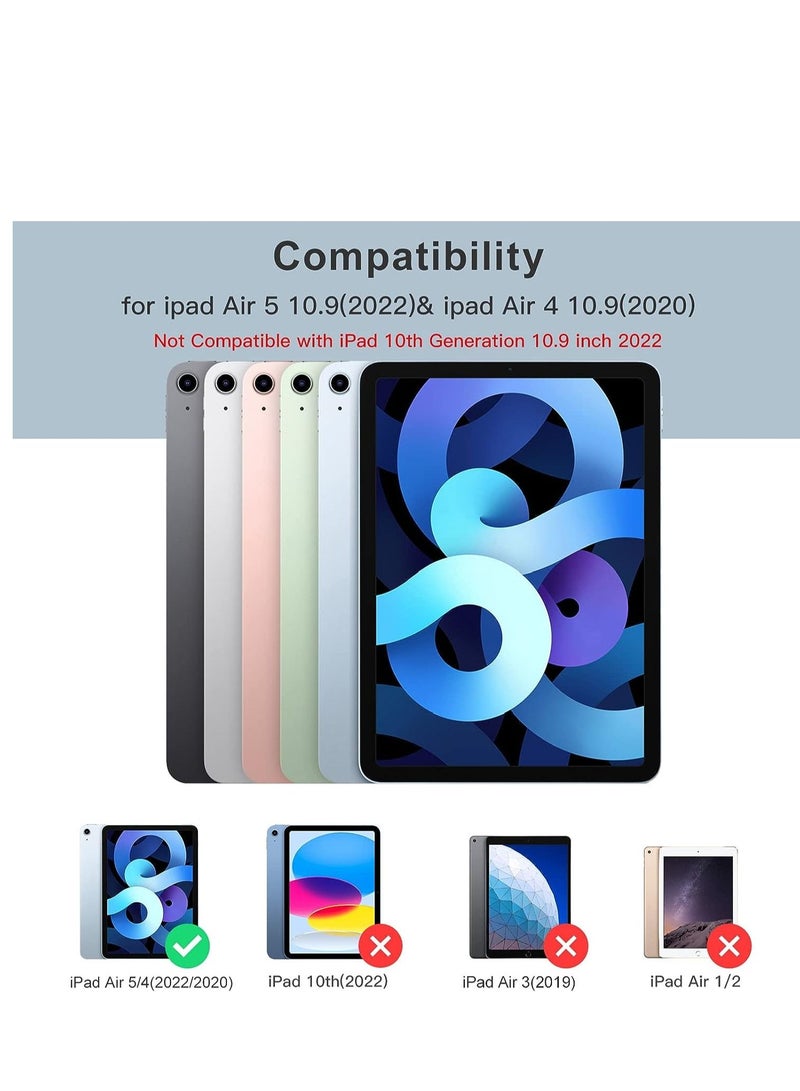 حافظة iPad Air الجيل الخامس الجديدة 2022 حافظة iPad Air الجيل الرابع 2020 مقاس 10.9 بوصة مع حامل قلم رصاص يدعم معرف اللمس وحامل ثلاثي الطي وحافظة ذكية باللون الأخضر النعناعي - Image 5