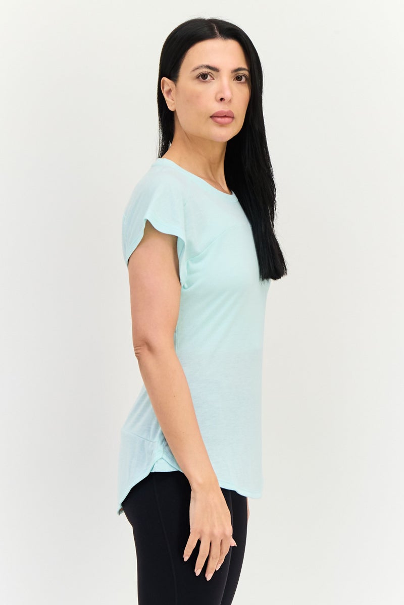 asics Women Sportswear Fit Short Sleeve Training T-Shirt, Mint Green - Image 2