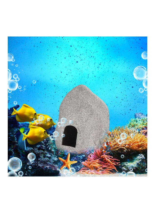 NIBEMINENT Aquarium Ceramic Cave Decoration Cichlid Stone Grey 16 x 10cm  - Image 2