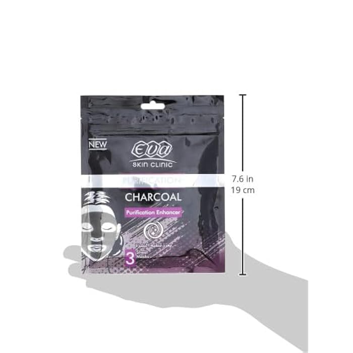 Eva Skin Clinic Charcoal Sheet Mask ( 3 Sheet Masks ) - Image 3