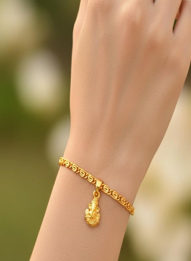 CHARMS Gold Plated Lord Ganesha Locket Pendant with Chain – Divine Ganpati Spiritual Necklace for Men & Women - Image 3