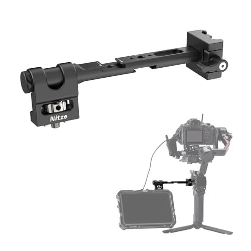 Nitze Gimbal Monitor Mount for DJI RS 4 Mini/RS 4 Pro/RS 4 / RS 3 Mini/RS 3 Pro/RS 3/ RSC 2/ RS 2, with NATO Clamp and 360° Rotatable Field Monitor Mount, 3 kg/6.6 lb Payload - N28-S1 - Image 1