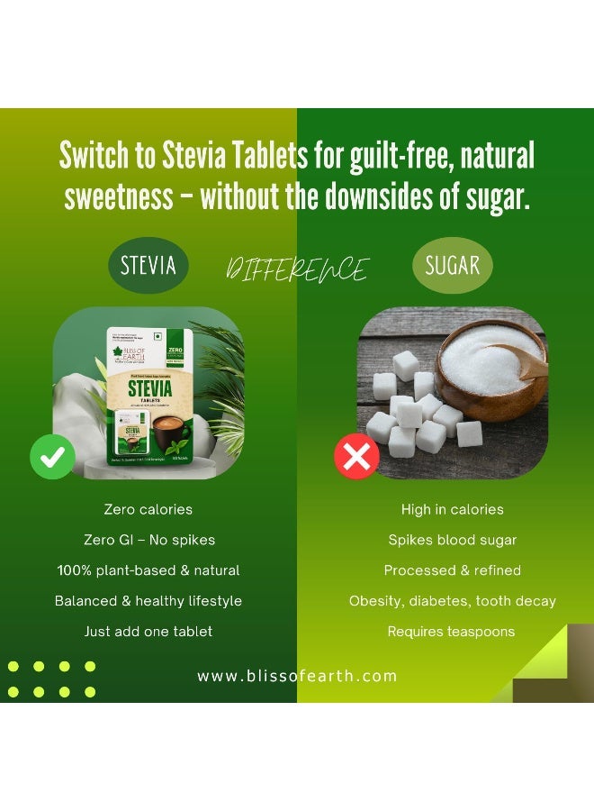 بليس اوف ايرث بليس أوف إيرث ستيفيا أقراص خالية من السكر كريات صفر سعرات حرارية كيتو محلي فوري تذوب  100 قرص - Image 5