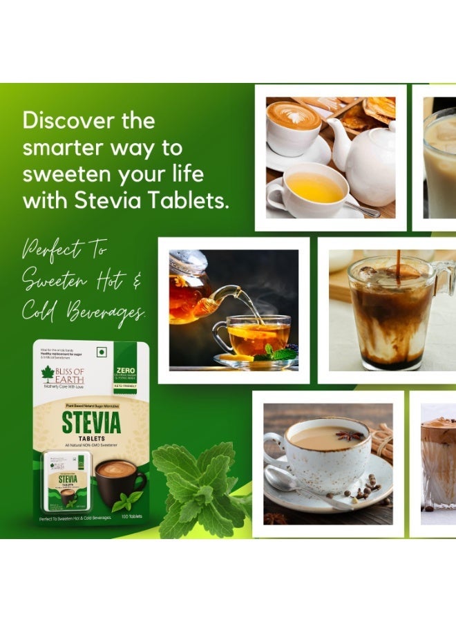 Bliss Of Earth Stevia Sugar free Tablets Pellets Zero Calorie Keto Sweetener Instant Dissolve 100 Tablets - Image 5