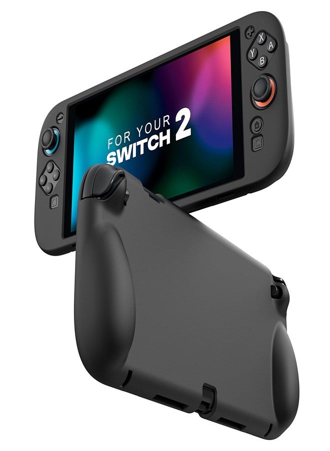 MoKo Silicone Case for Nintendo Switch 2 - Soft Grip & Non-Slip Case with Ergonomic Grip, Shock Absorption, Scratch Protection & Easy Cleaning, Compatible with Switch 2, Black - Image 1
