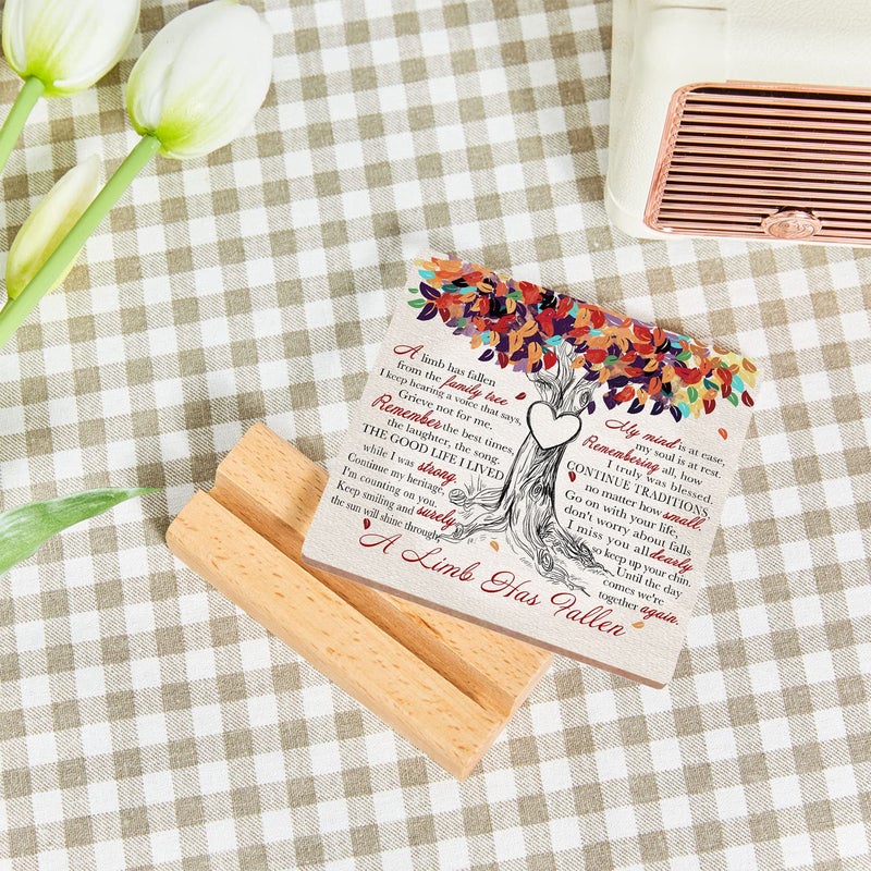 Xendelow A Limb Has Fallen from The Family Tree Sign,Sympathy Memorial Grief Condolences Gifts for Women Friends Classmates Family Coworkers,Bereavement Gift Ideas,Decor for Desk Home Office Colorful Leaves - Image 4