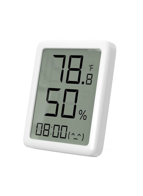 Digital Hygrometer Thermometer, Indoor Humidity Sensor with Large LCD Display Humidity and Temperature Monitor LCD Humidity and Temperature Sensor for Home,Babyroom,Bedroom,Elderly Room(White)