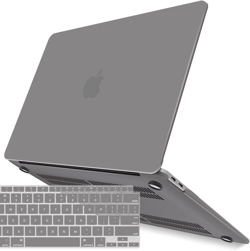 I Benzer Compatible with New MacBook Air 13 inch Case 2022 2021 2020 M1 A2337 A2179 A1932, Plastic Hard Shell Case with Keyboard Cover for Mac Retina Display with Touch ID, Ultra Gray, MAT13-UAGY+1 - Image 1