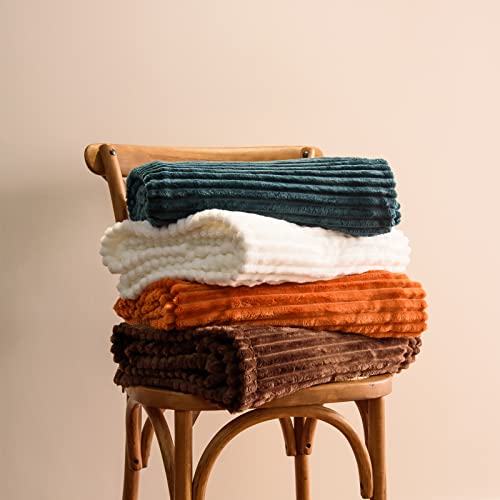 Vessia Flannel Fleece Throw Blanket(50X70 Inch, Orange), Lightweight Warm Cozy Soft Couch and Bed Blanket, Plush Microfiber Sofa Throw for All Season - Image 4