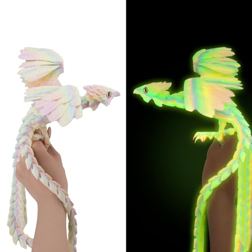 TiTiC 16 inch 3D Printed Peacock Toy Flexible 3D Printed Animal Fidget Dragon Toy Perfect Desk pet for Animal Collectors Easter Basket Essential - Image 1