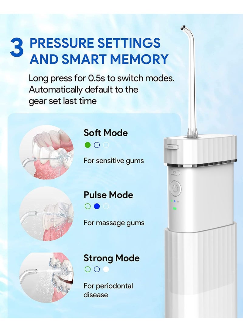 ibsun Portable Water Flosser for Teeth, Mini Cordless Oral Irrigator with Telescopic Water Tank, 3 Modes, 4 Tips and IPX7 Waterproof - Image 3