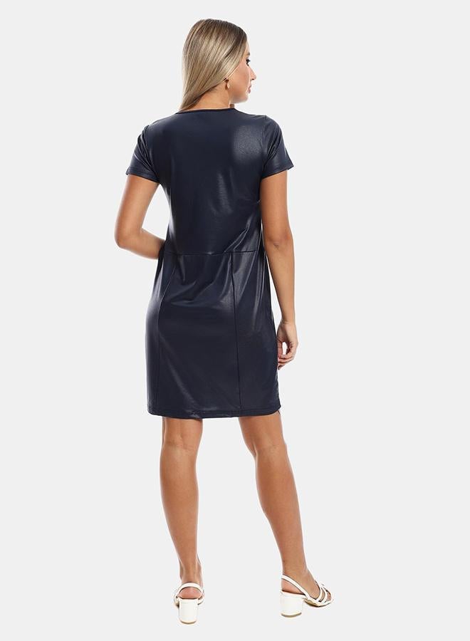 kady Jamila Women Round Collar Short Dresswomen ,navy-XXL - Image 3