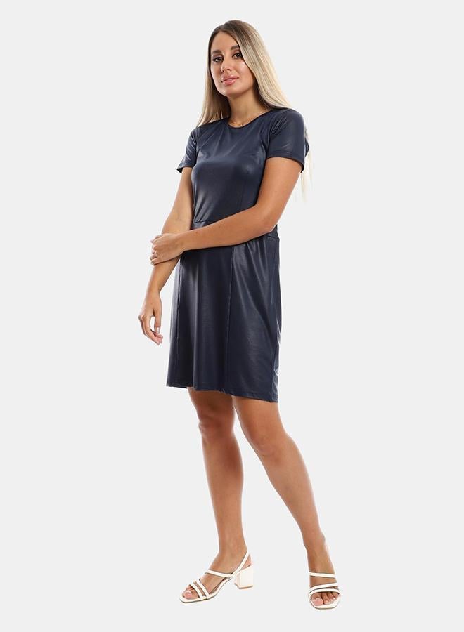 kady Jamila Women Round Collar Short Dresswomen ,navy-XXL - Image 2
