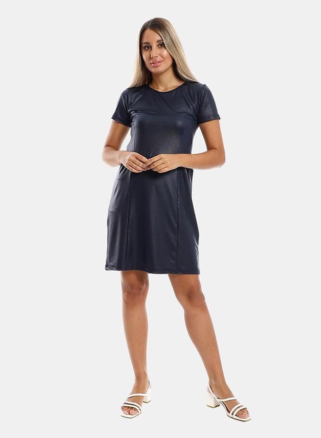 kady Jamila Women Round Collar Short Dresswomen ,navy-XXL - Image 1