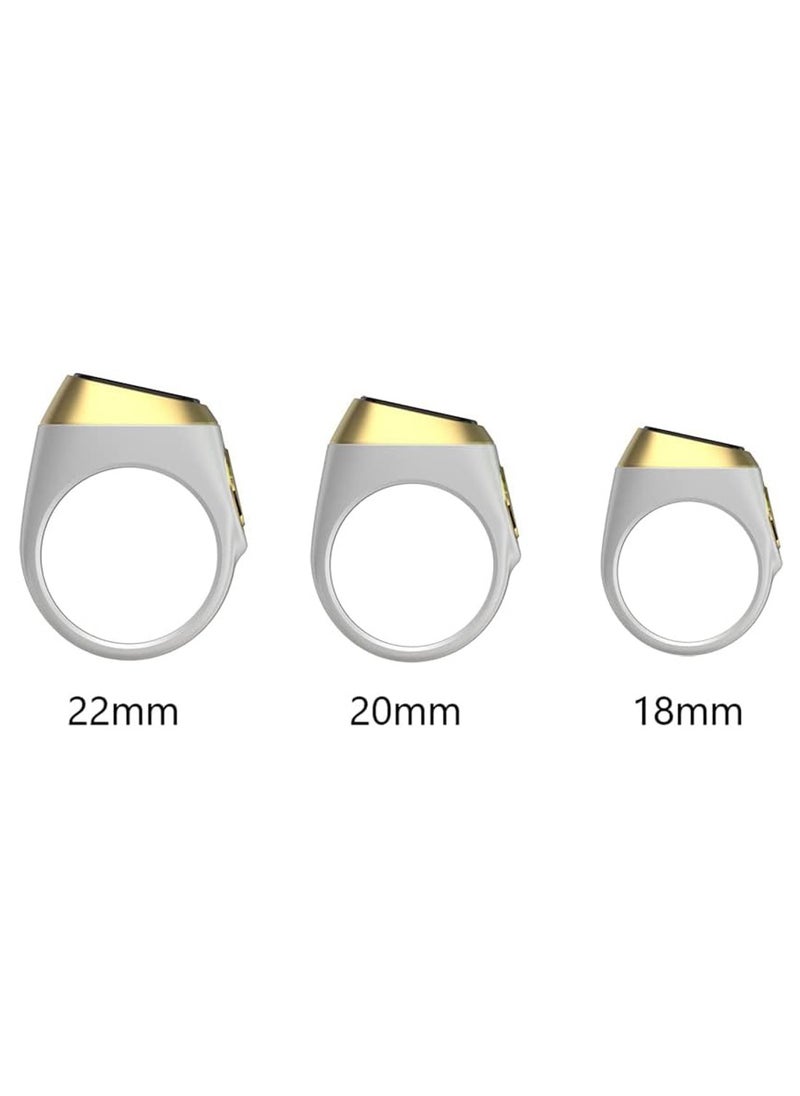 iQIBLA Smart Tasbih Zikr Ring Muslim Prayer Prayer timing reminder OLED display Tasbih Counter Smart Ring Wearable Technology Waterproof White 22mm E0122WH  - Image 4