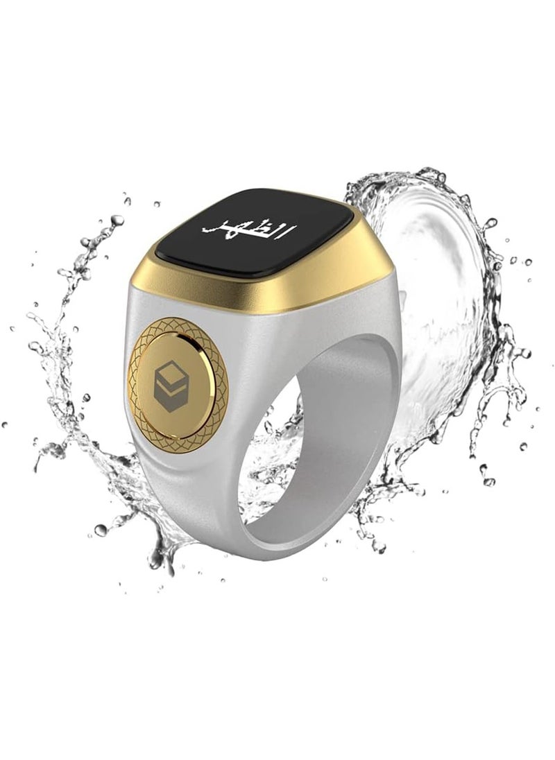 iQIBLA Smart Tasbih Zikr Ring Muslim Prayer Prayer timing reminder OLED display Tasbih Counter Smart Ring Wearable Technology Waterproof White 22mm E0122WH  - Image 2