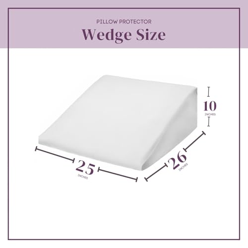 CirclesHome Wedge Pillow Cover 100% Cotton, Zippered Wedge Pillow Case Protector, Soft, Hypoallergenic & Breathable - 25x26x10” - Image 2