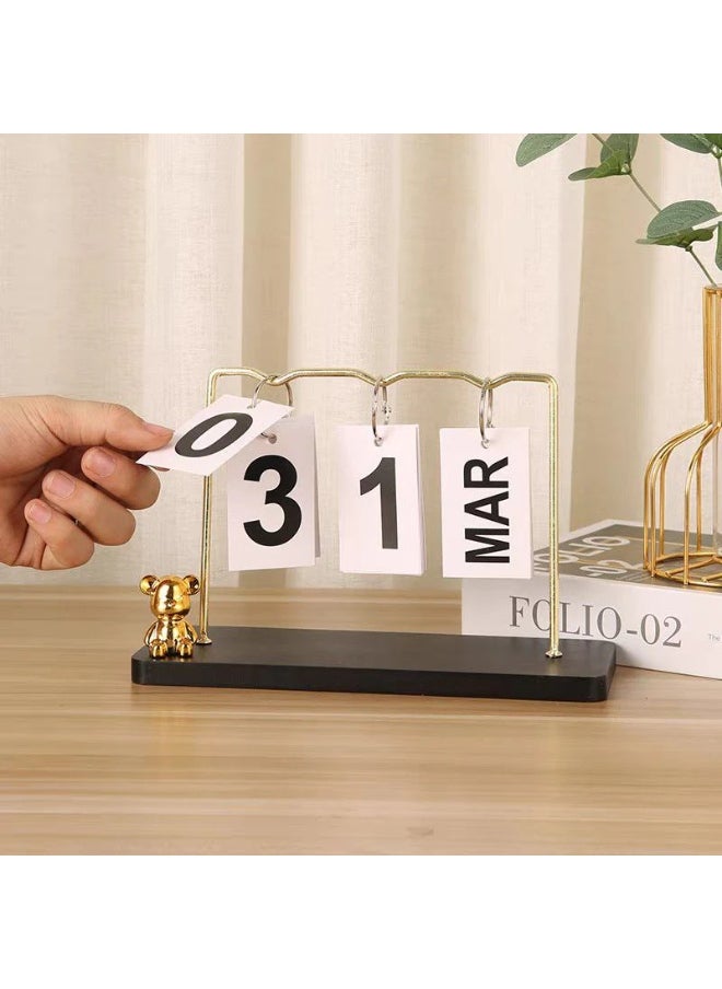 Generic Perpetual Daily Flip Calendar – Reusable Wooden Desk Calendar for Office & Home, Minimalist Desktop Decor, Photography Prop & Organizer  - Image 2