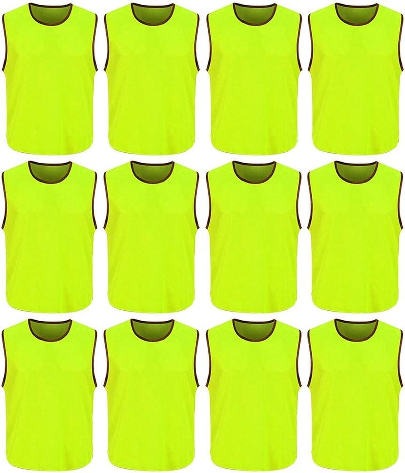 DreamHigh DH Mens Soccer Sports Team Practice Pinnies Scrimmage Training Mesh Vests -12 Pcs Pack - Image 1