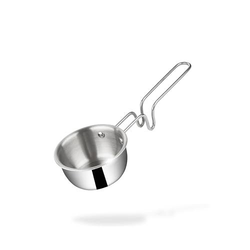 Fackelmann Triply Stainless Steel Tadka Pan 0.4 LTR.|Strong, Durable & Sturdy | Long Handle | Induction and Gas Stove | for Seasoning, Tempering, Chaunk and Tadka | 5 Years Warranty - 10cm, Silver - Image 1