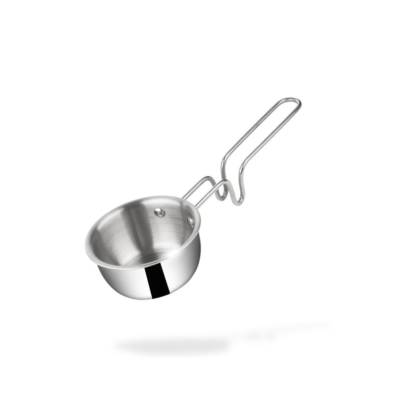 Fackelmann Triply Stainless Steel Tadka Pan 0.4 LTR.|Strong, Durable & Sturdy | Long Handle | Induction and Gas Stove | for Seasoning, Tempering, Chaunk and Tadka | 5 Years Warranty - 10cm, Silver - Image 5
