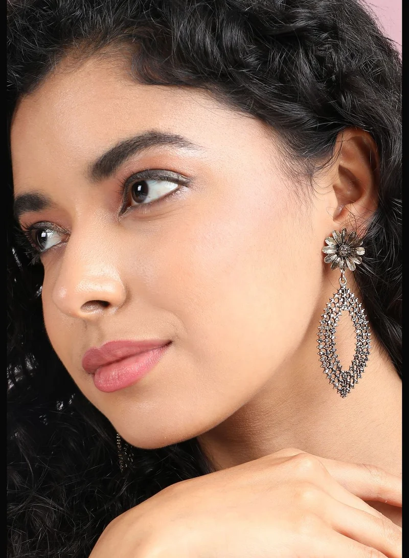SOHI Gold Plated Designer Stone Party Wear Drop Earring For Women