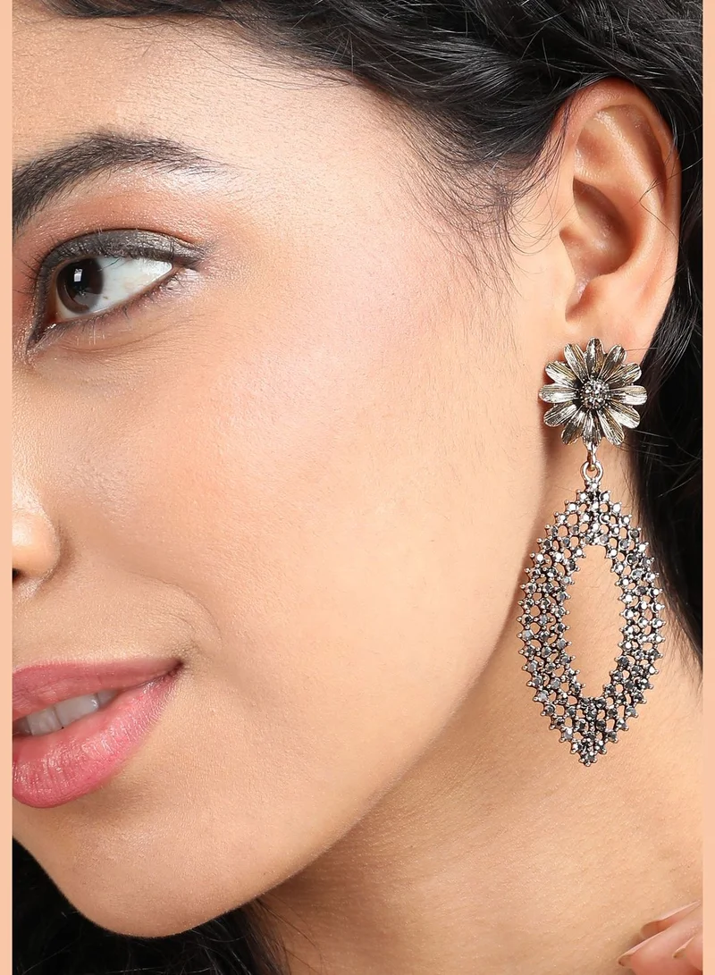 SOHI Gold Plated Designer Stone Party Wear Drop Earring For Women