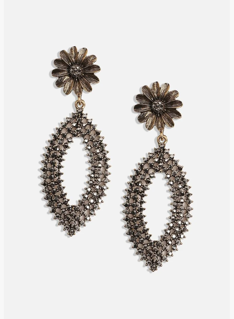 SOHI Gold Plated Designer Stone Party Wear Drop Earring For Women