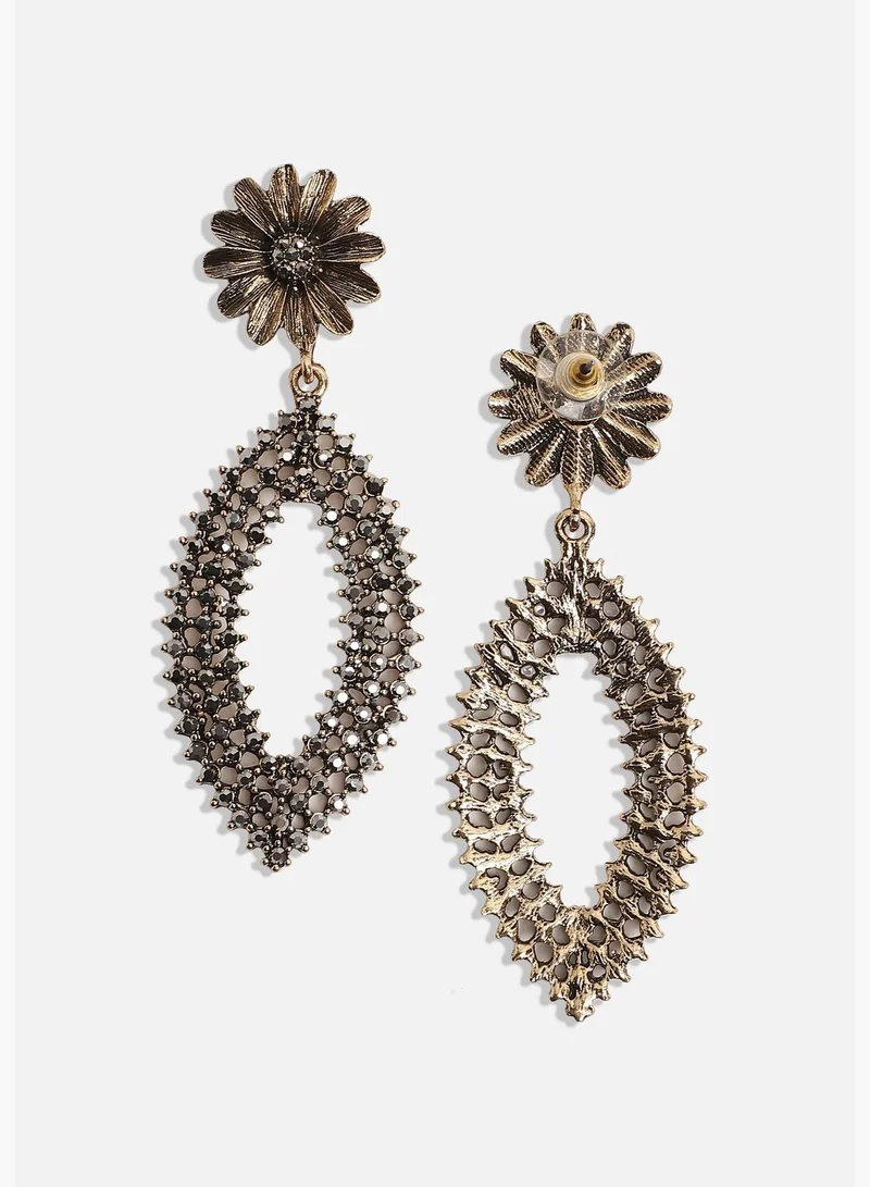 SOHI Gold Plated Designer Stone Party Wear Drop Earring For Women