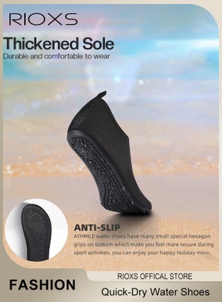 Water Shoes for Women Men, Unisex Quick-Dry Aqua Socks, Men's Comfort Shoes, Women's Barefoot Aqua Socks, Non Slip Socks Shoes for Swim Beach Pool, Barefoot Yoga Exercise Sports Socks Shoes, Outdoor Sport Accessories, Camping Cruise Surf Sport Must Haves, Adults Youth Water Socks Shoes, Black Snorkelling Diving Socks - view 5