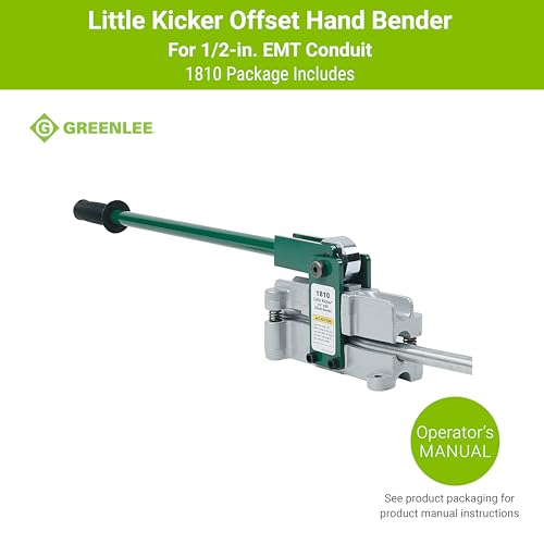 Greenlee 1810 Little Kicker Offset Hand Bender for 12 EMT Conduit SilverGreen - Image 3